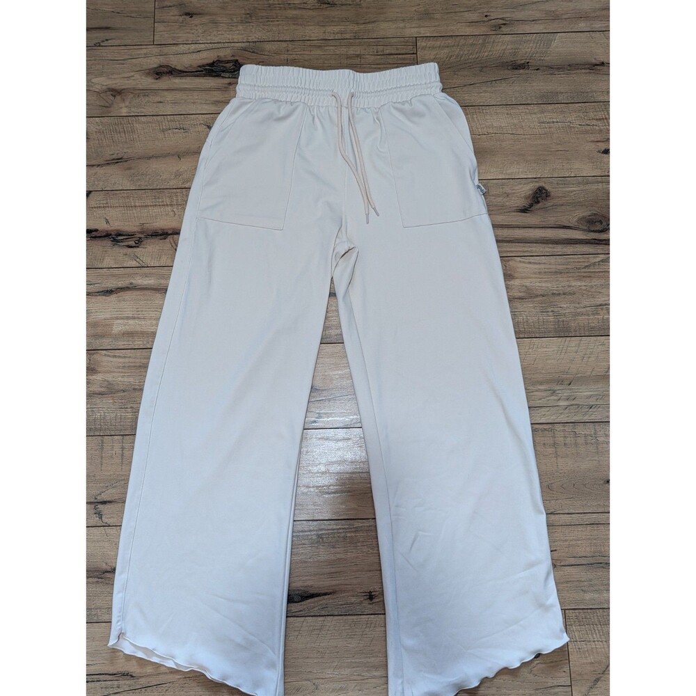 Nani Swimwear Wide Leg Lounge Pants Womens Small Ivory Cream Drawstring Pockets